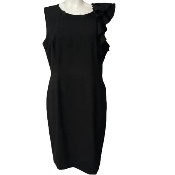 Calvin Klein Black Sheath Dress Size 6 - Picture 1 of 8
